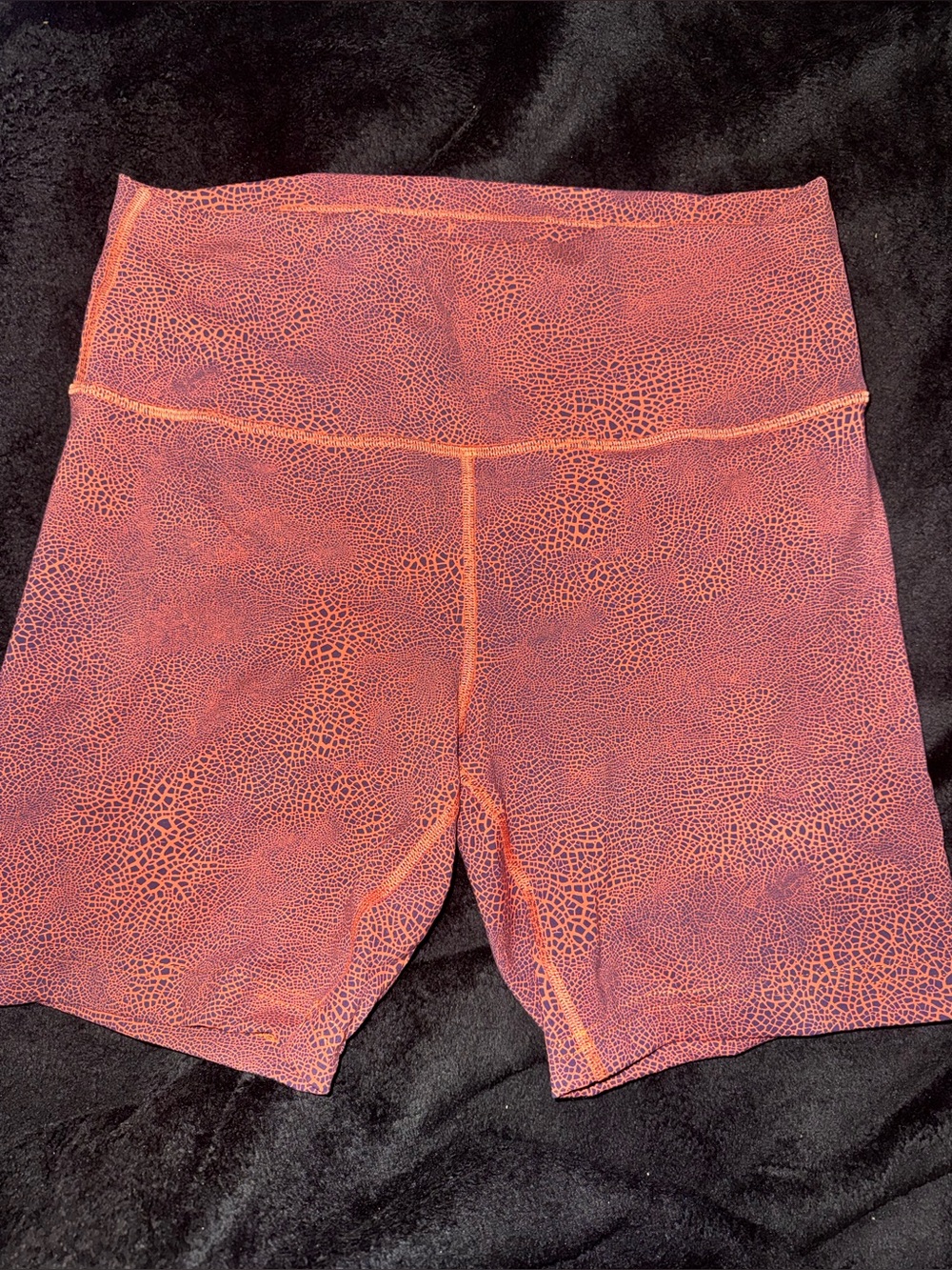 lululemon athletica High-Rise Bike Shorts in Coral-Orange Print